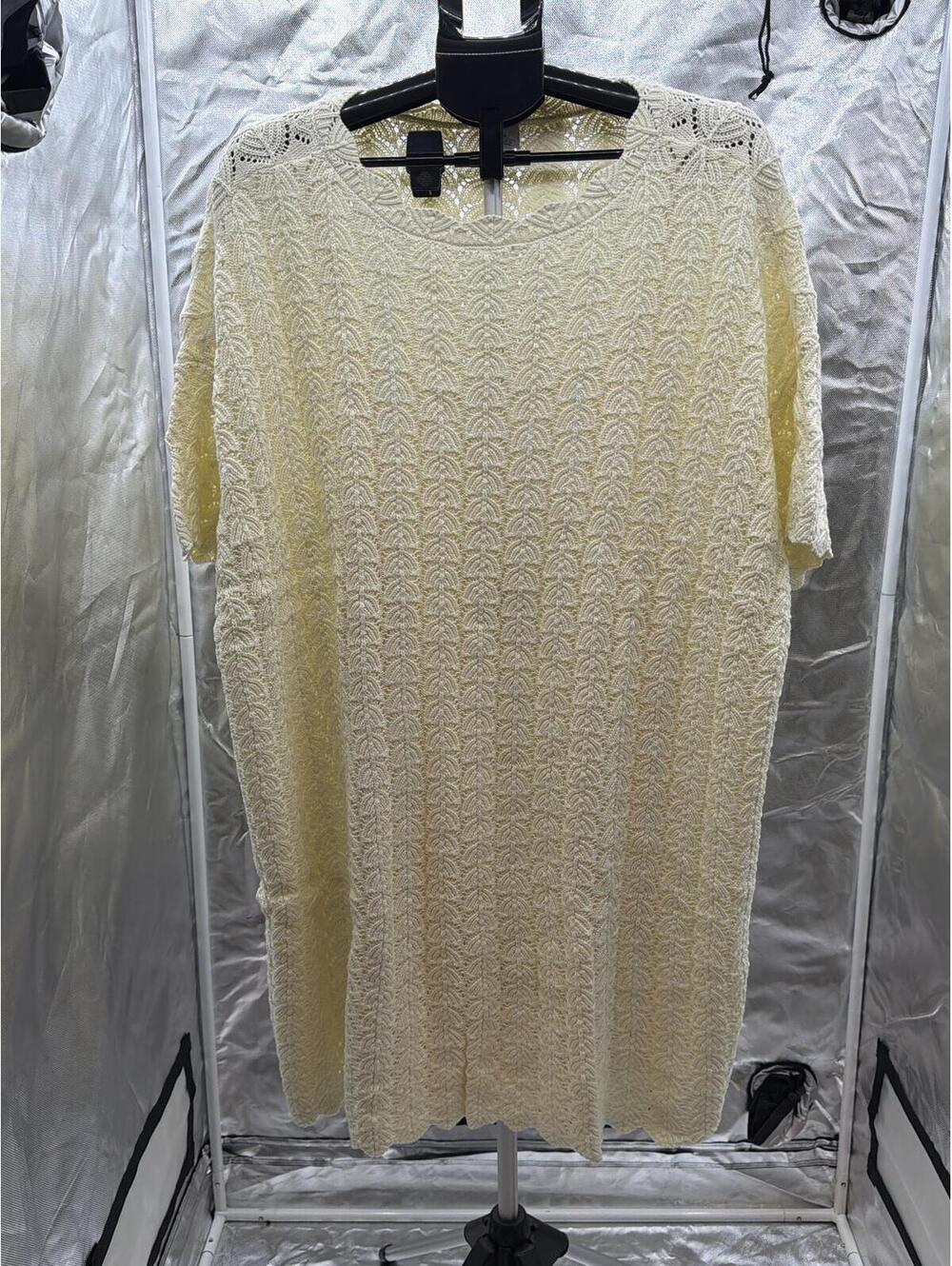 A New Day Off-White Lace Short Sleeve Dress Women's 2X